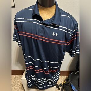 Under Armour The Playoff Polo Mens XXL Striped Short Sleeve Polo